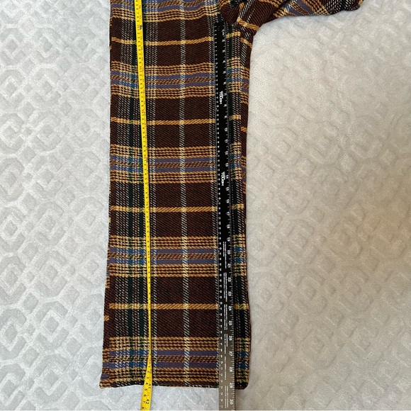 Cider Square Neck Preppy Countryside Tweed Plaid Jumpsuit Overall Wide Leg SZ M - Picture 15 of 16
